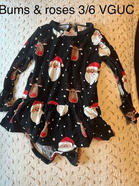 bums & Roses Christmas twirl dress 3/6